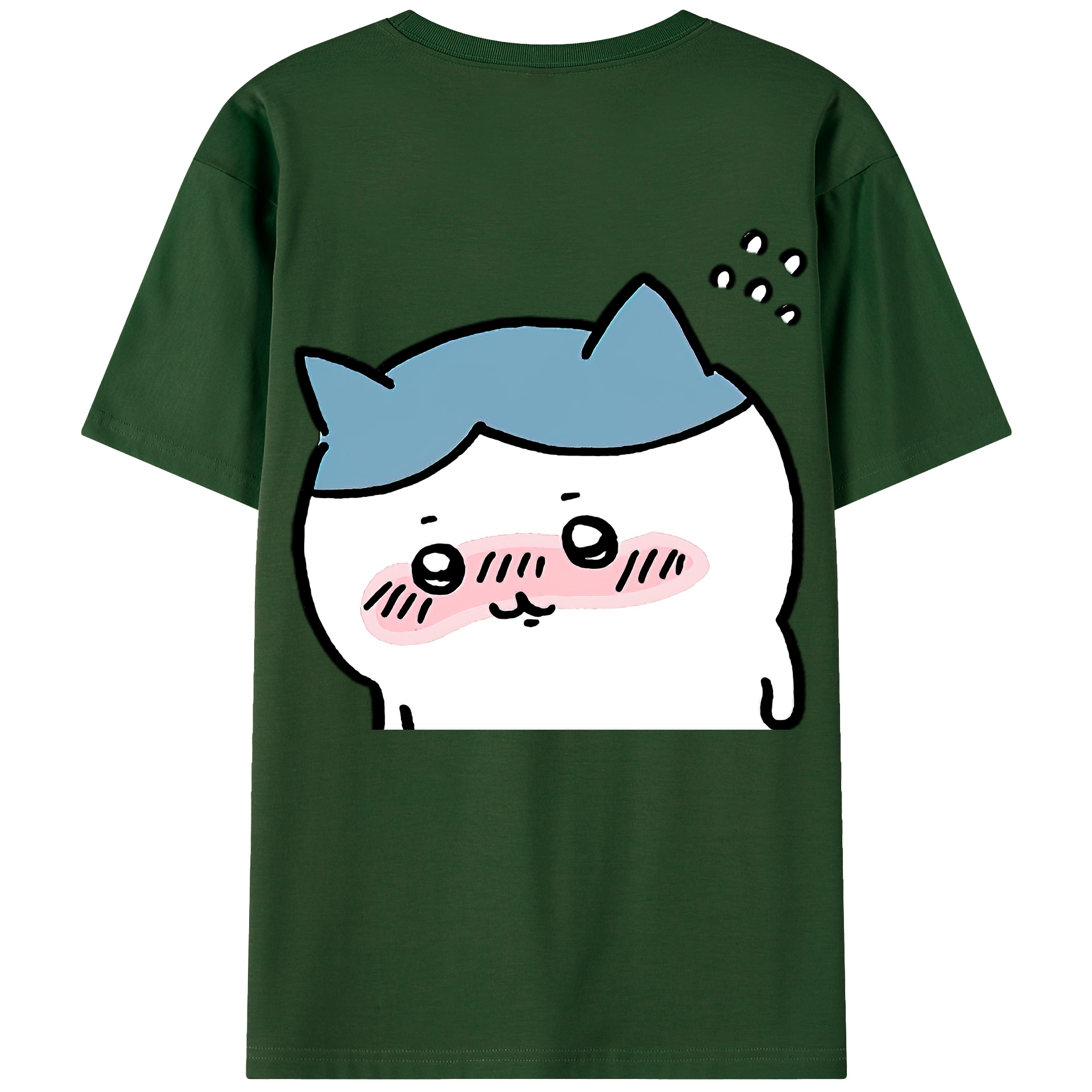 （画像用） ちいかわ ハチワレ Chii-kawa hachiware 綿100％半袖Tシャツ（背面プリント）